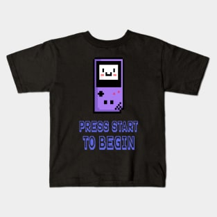 Press start to begin 8-bit video game Kids T-Shirt